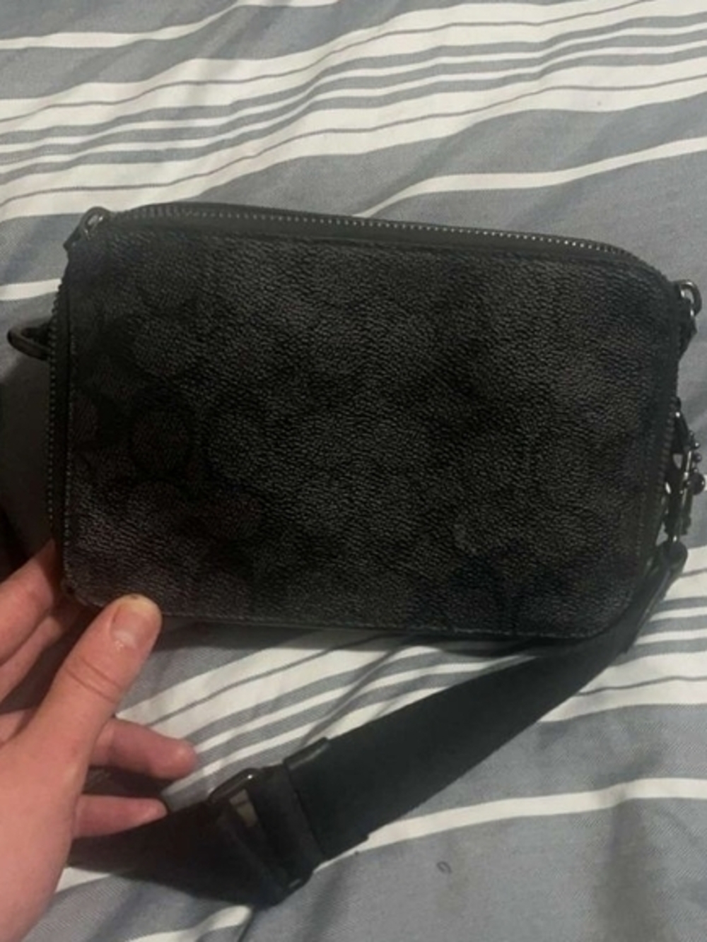 Coach Signature Crossbody Bag in Charcoal - Picture 8 of 9